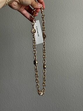 Coach Gold Floral Chain Shoulder Strap